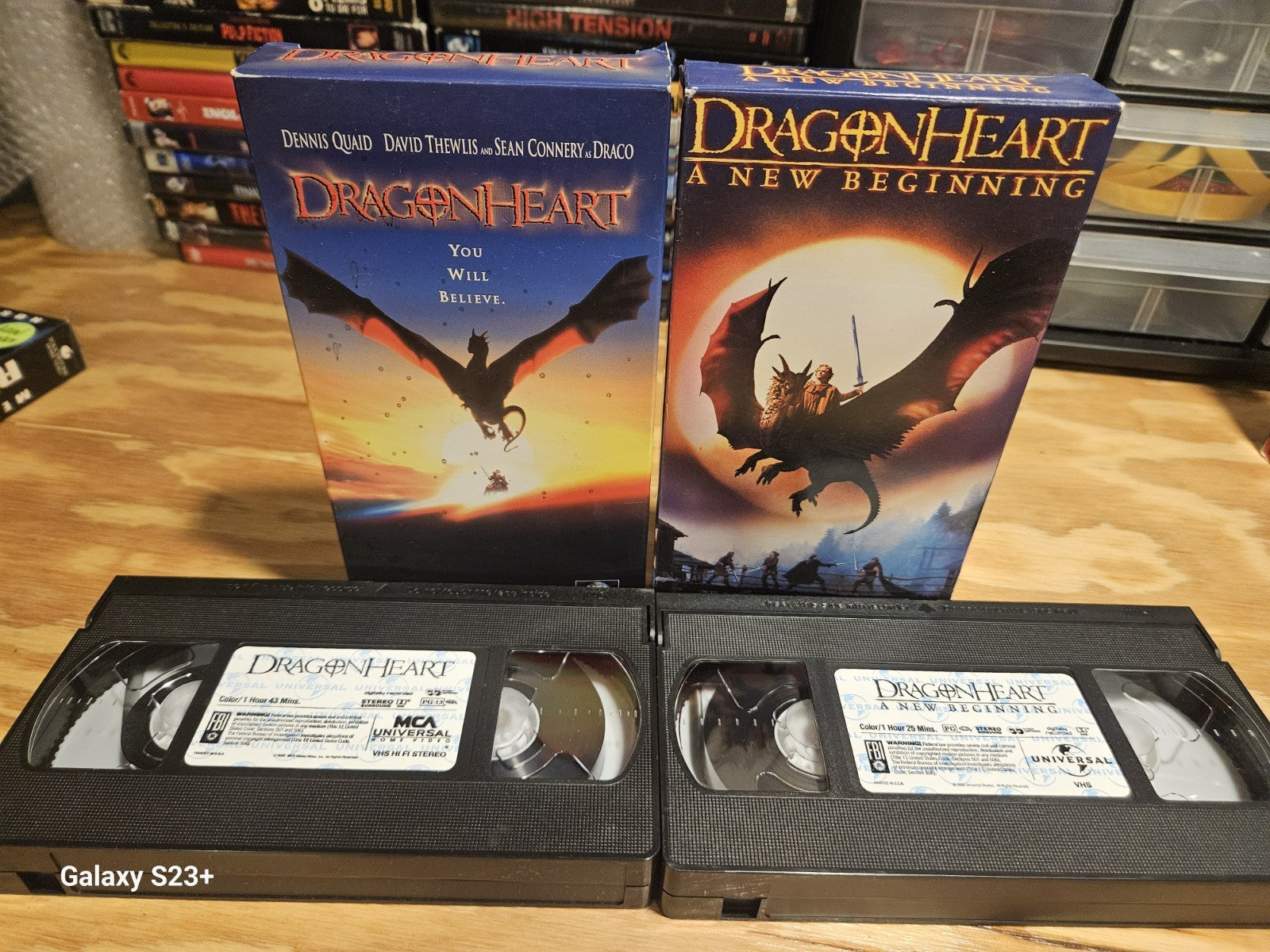 Dragonheart 1 & 2 A New Beginning VHS MCA Universal, Dennis Quaid, Sean Connery 