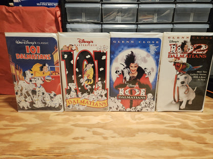 Disney 101 & 102 Dalmatians VHS Lot Black Diamond, Masterpiece, Live-action