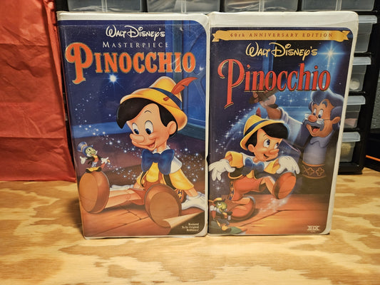 Pinocchio VHS Disney Masterpiece & 60th Anniversary Set, Children's Movies