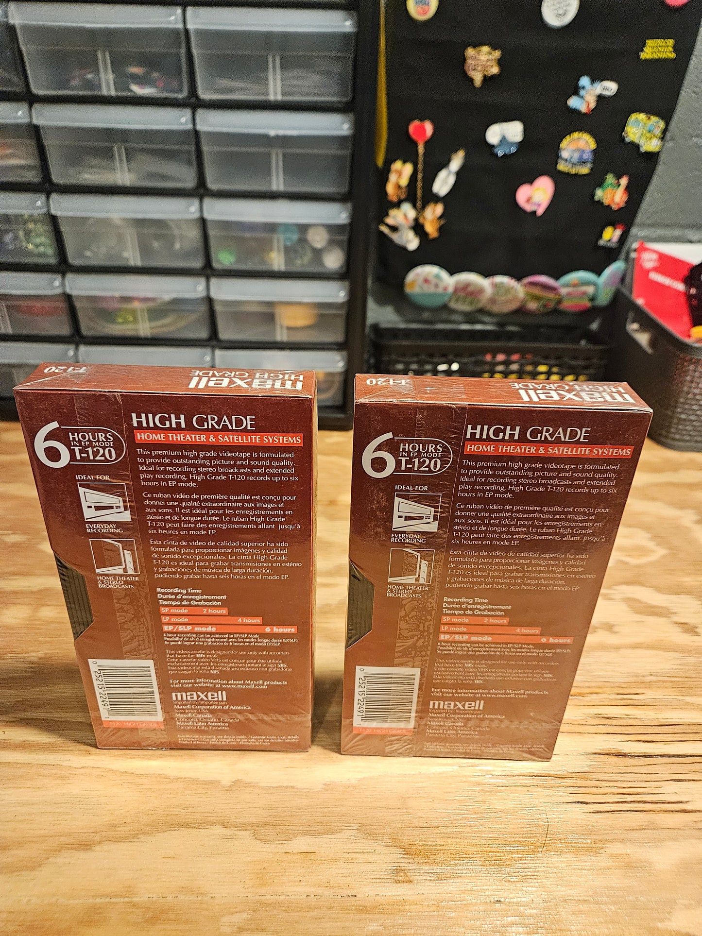 Blank VHS Tapes Maxell High Grade 6 Hour in EP mode T-120, NEW SEALED TAPES