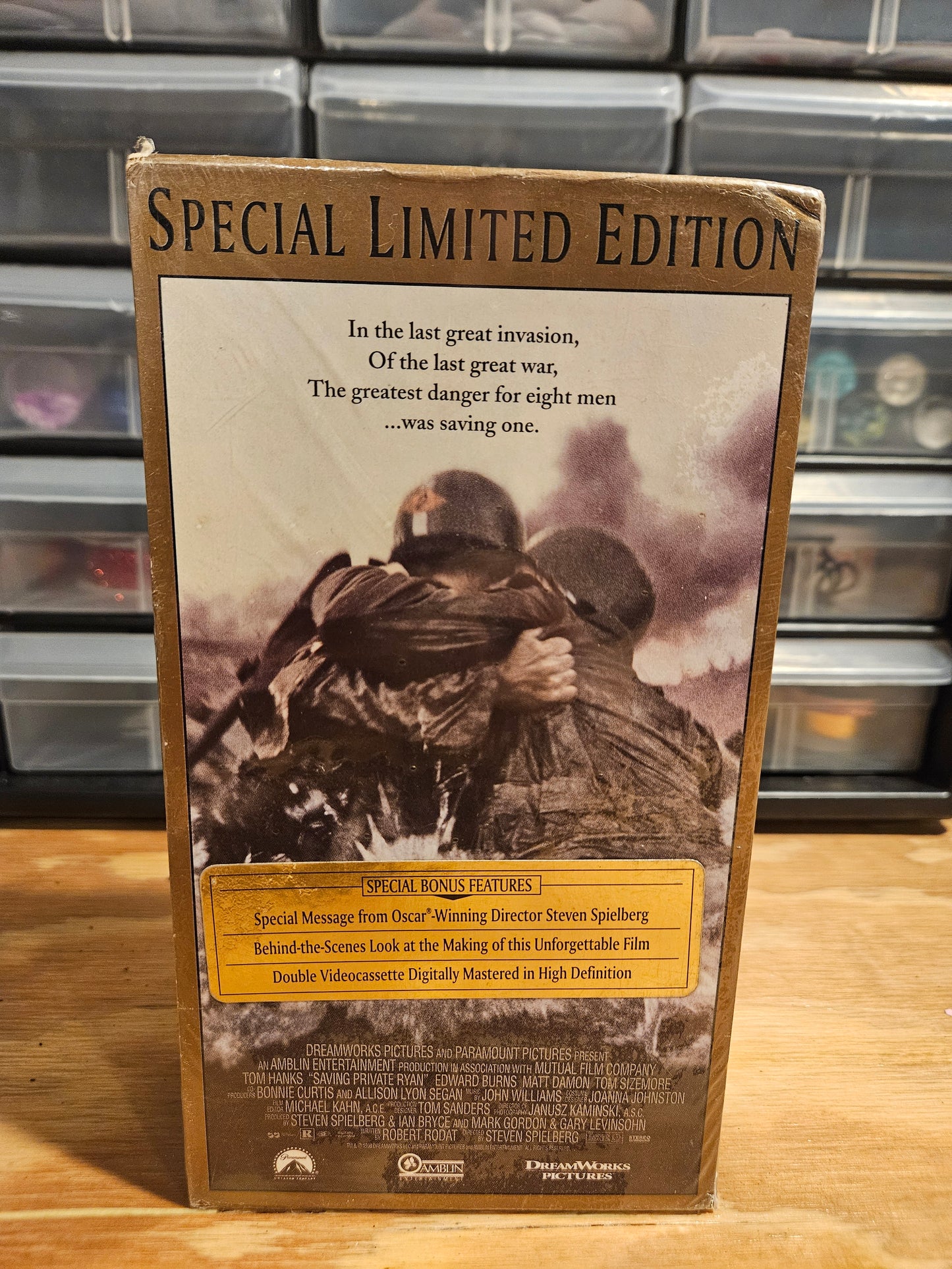 Saving Private Ryan VHS 2 tape set, special limited edition, SEALED Steven Spielberg, Tom Hanks, Matt Damon, War