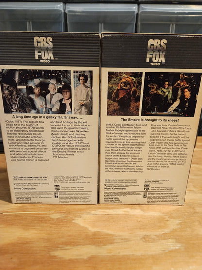 Star Wars and Return of the Jedi VHS, CBS FOX, Red Label