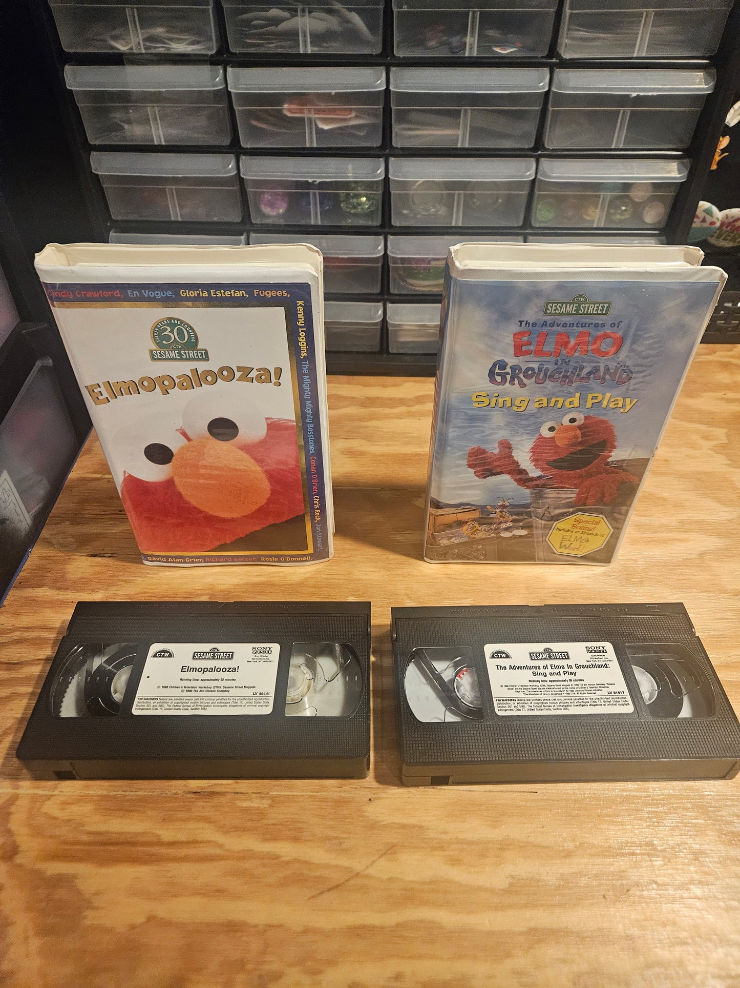 Elmo Sesame Street VHS Set - Grouchland, Great Numbers Game, Elmo's World, Elmocize, Elmopalooza