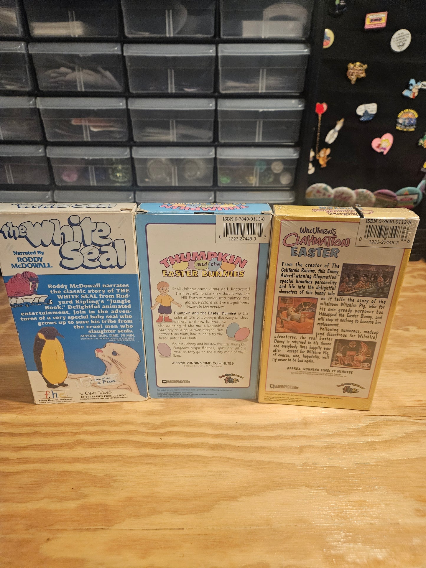 F.H.E, Family Home Entertainment VHS Set - Will Vinton's Claymation Easter (NEW/SEALED), Thumpkin and the Easter Bunnies, The White Seal