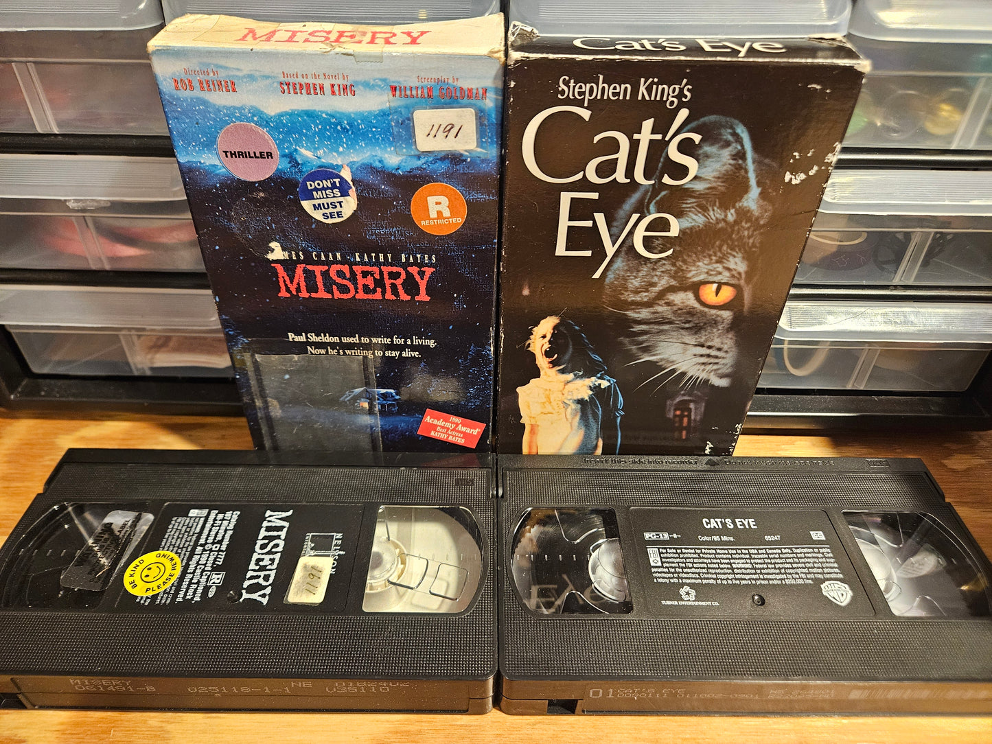 Stephen King VHS Set Cat's Eye, Thinner, Graveyard Shift, Dead Zone, Misery, Firestarter, Horror