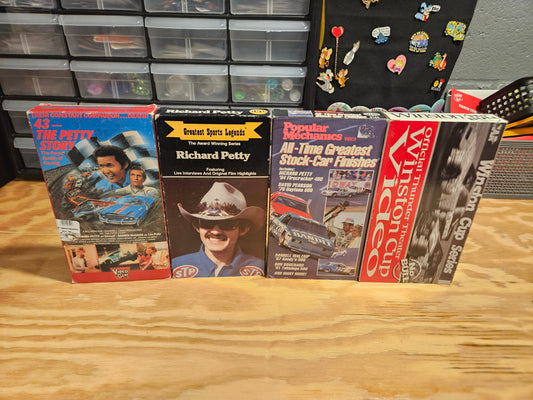 43 The Petty Story, Greatest Sports Legends Richard Petty, Popular Mechanics All Time Greatest Stock Car Finishes, Winston Cup VHS Lot, NASCAR