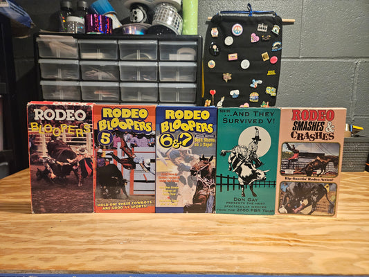Rodeo Boopers 1, 5, 6 & 7, + And They Survived V, + Rodeo Smashes and Crashes VHS Lot