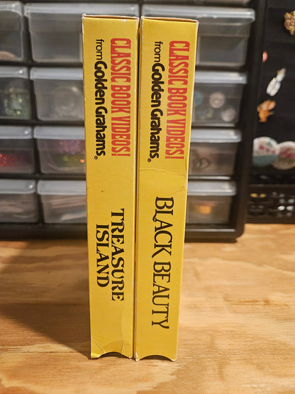 Golden Grahams Classic Book Videos - Treasure Island and Black Beauty VHS set