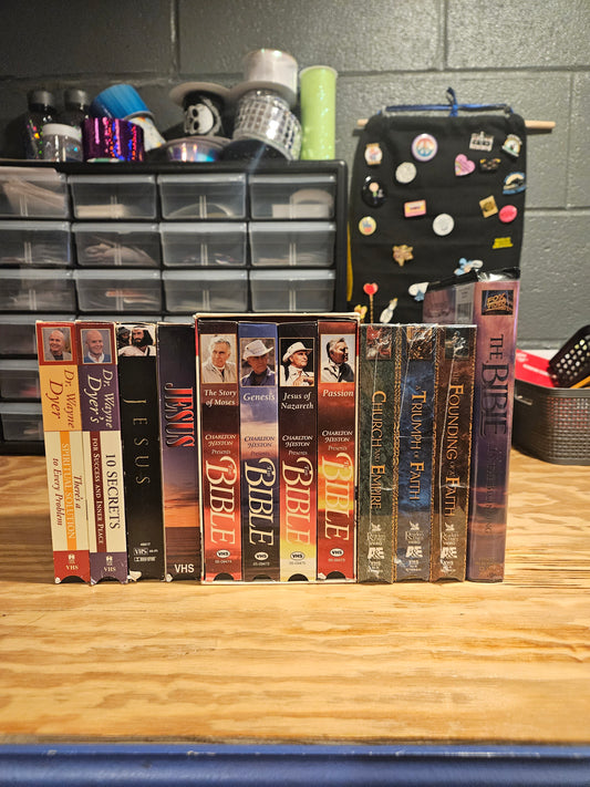 Spiritual/Religious VHS Lot, 12 Tapes, Jesus, The Bible