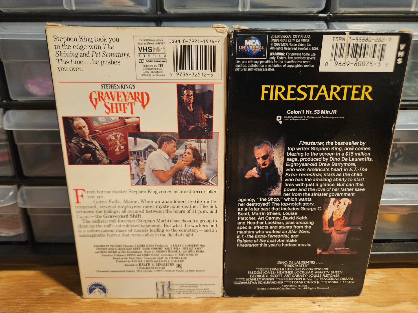 Stephen King VHS Set Cat's Eye, Thinner, Graveyard Shift, Dead Zone, Misery, Firestarter, Horror