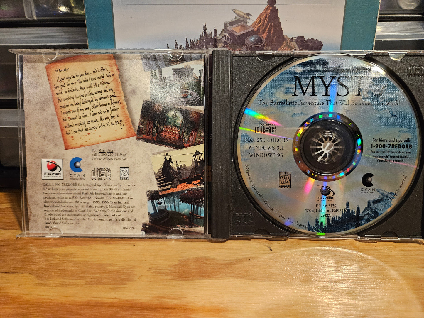 Myst + Myst 3 Exile Vintage CD-ROM Games With Manuals & Strategy Guide Books