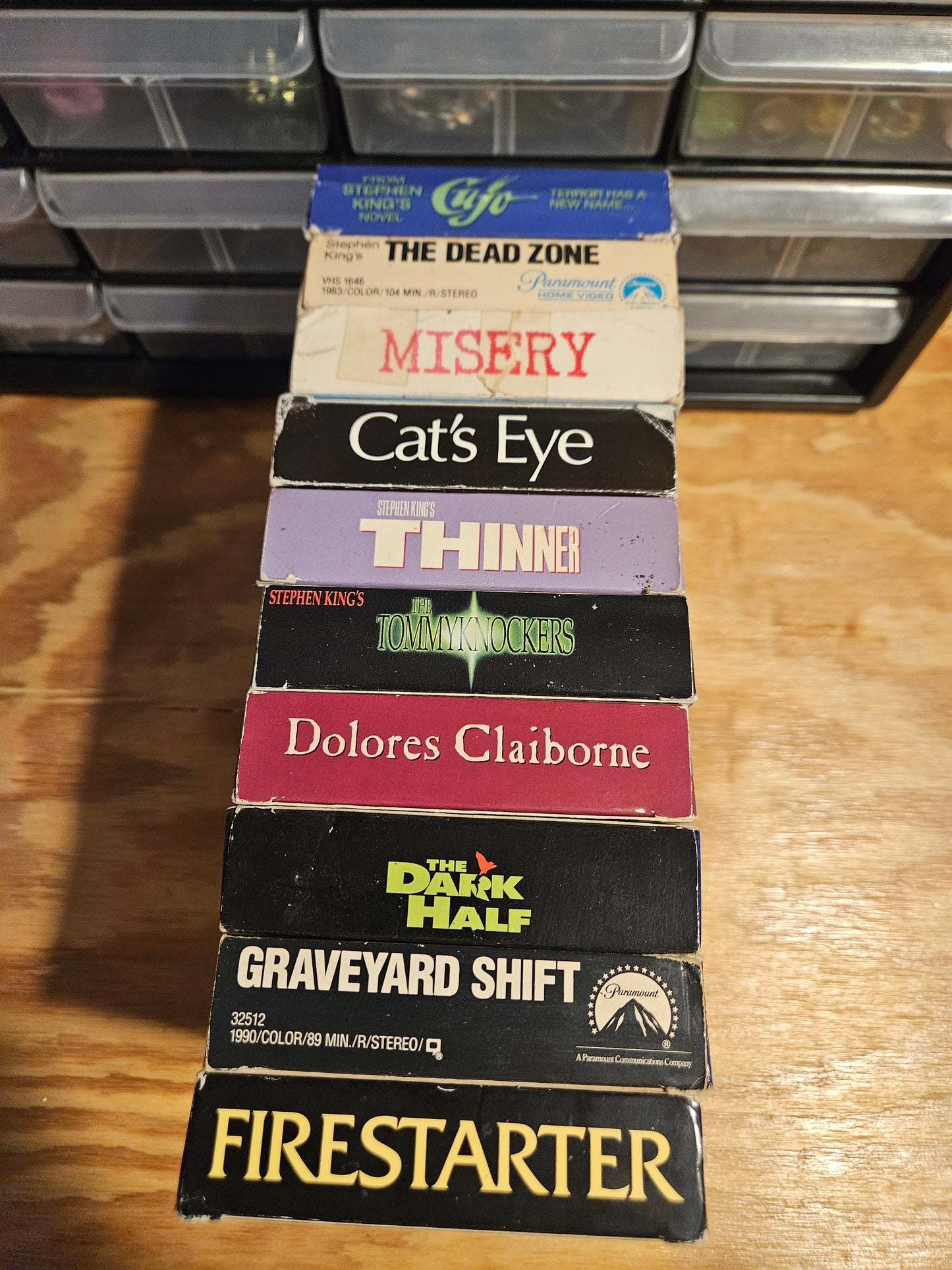 Stephen King VHS Set Cat's Eye, Thinner, Graveyard Shift, Dead Zone, Misery, Firestarter, Horror