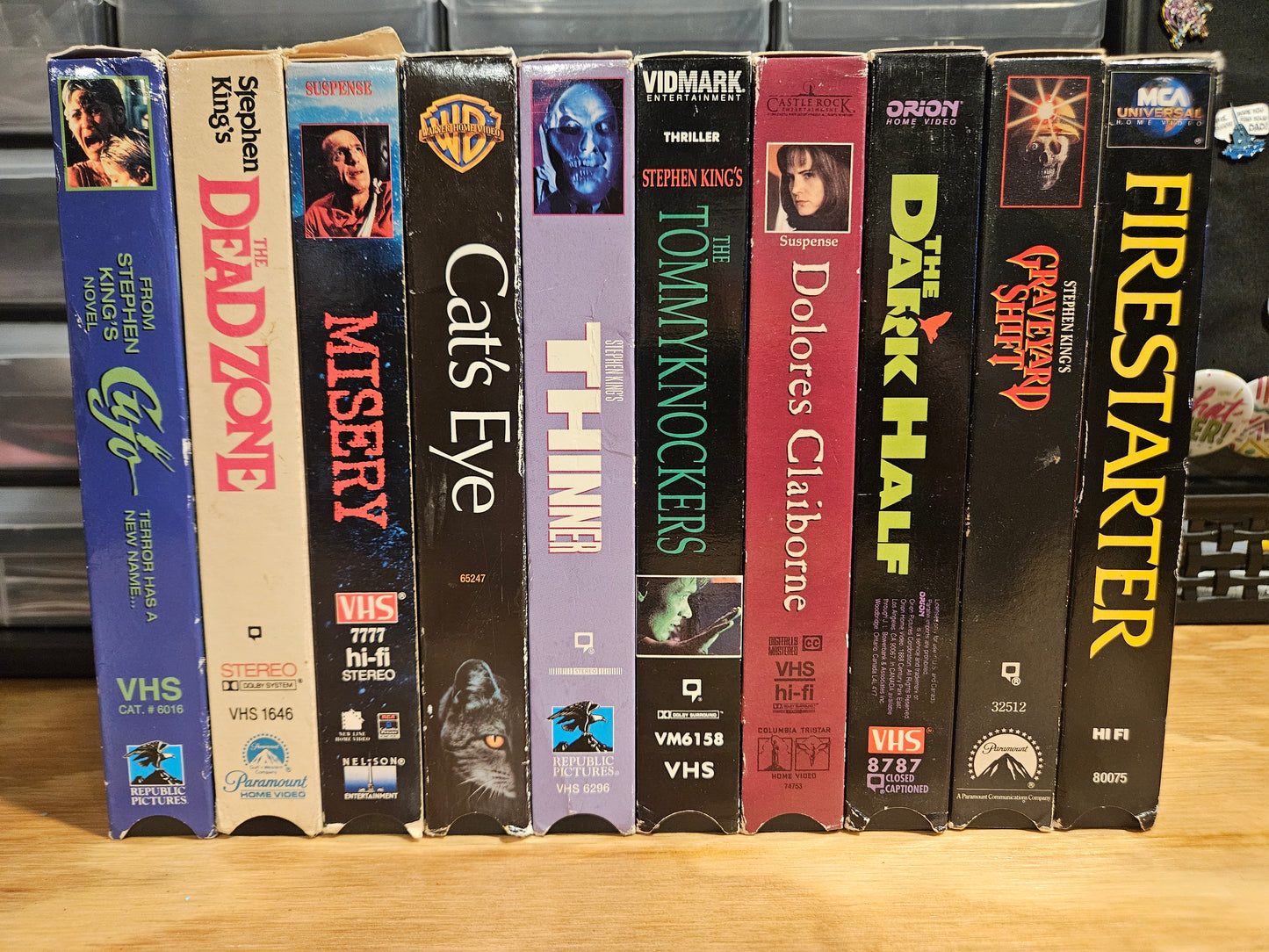 Stephen King VHS Set Cat's Eye, Thinner, Graveyard Shift, Dead Zone, Misery, Firestarter, Horror