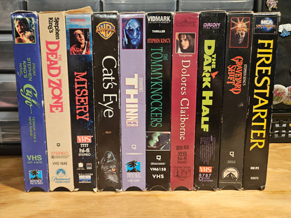 Stephen King VHS Set Cat's Eye, Thinner, Graveyard Shift, Dead Zone, Misery, Firestarter, Horror
