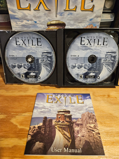 Myst + Myst 3 Exile Vintage CD-ROM Games With Manuals & Strategy Guide Books