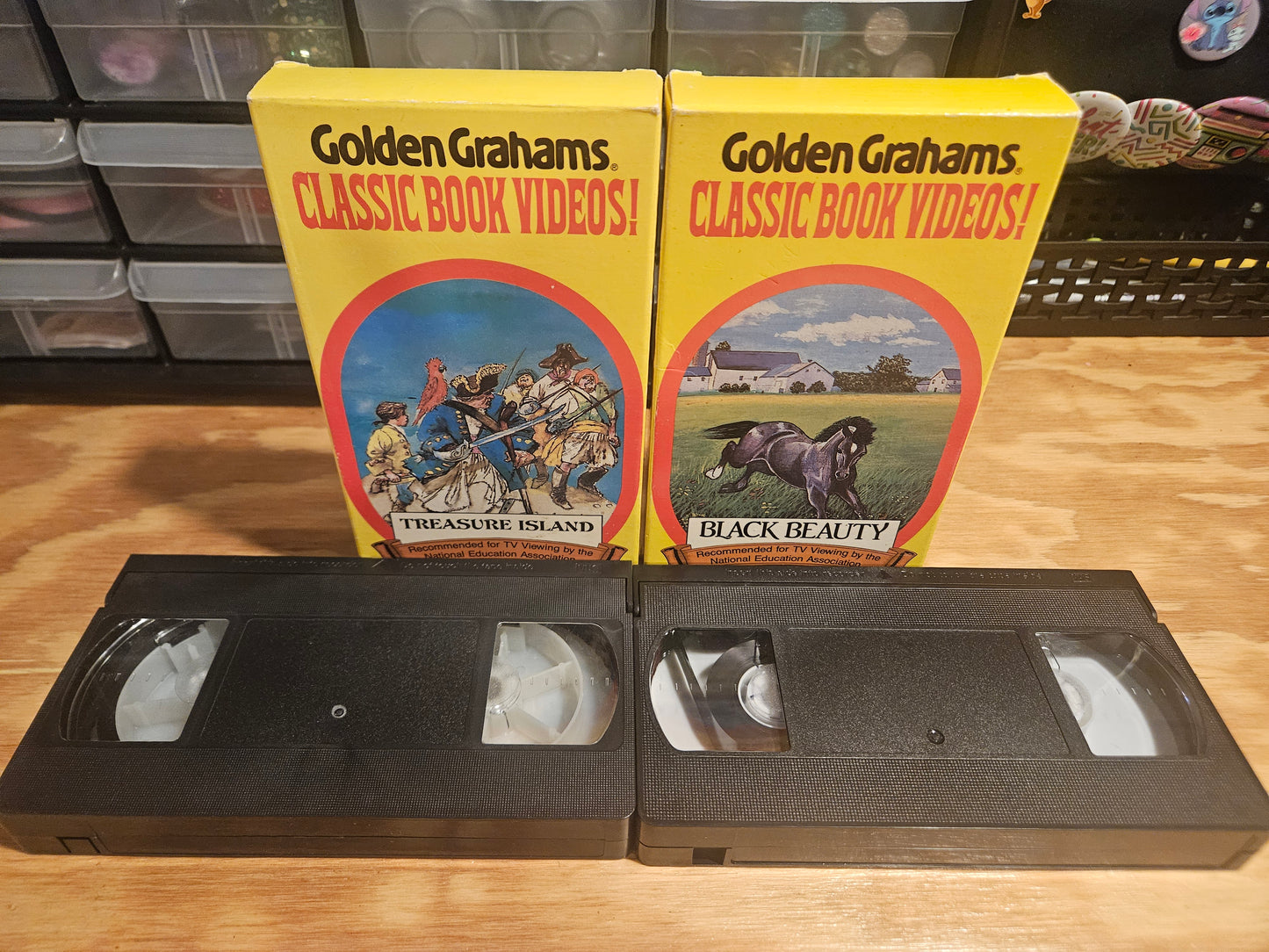 Golden Grahams Classic Book Videos - Treasure Island and Black Beauty VHS set