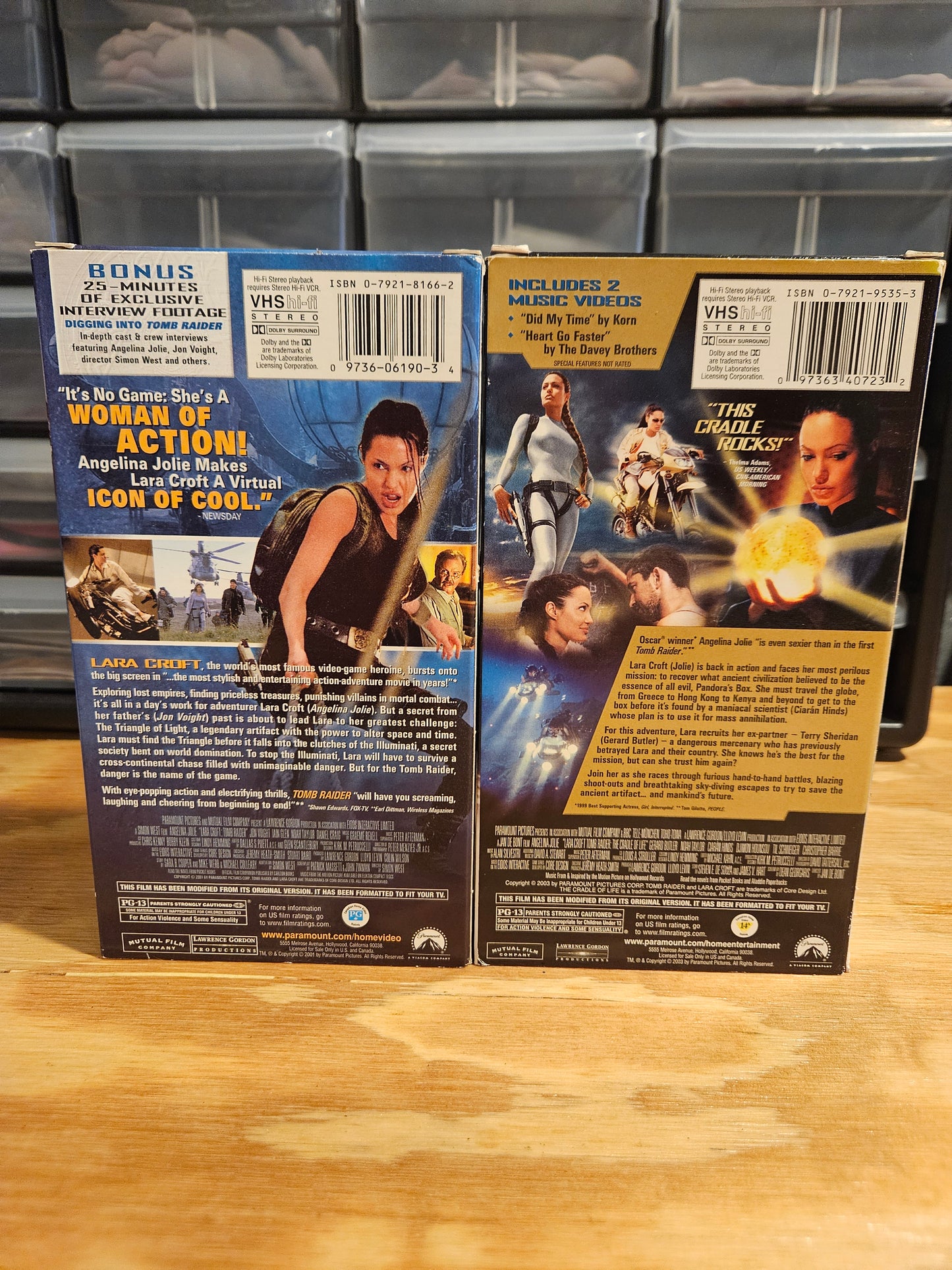 Lara Croft: Tomb Raider and Tomb Raider: The Cradle of Life VHS set