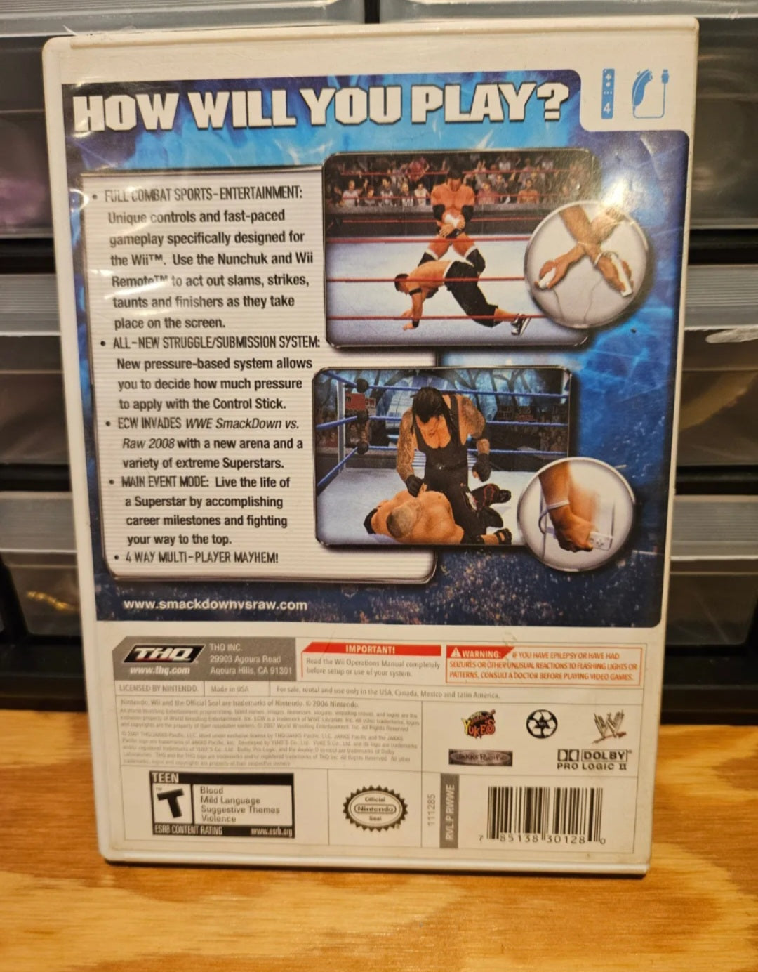WWE Smackdown VS Raw 2008 Wii Game, THQ