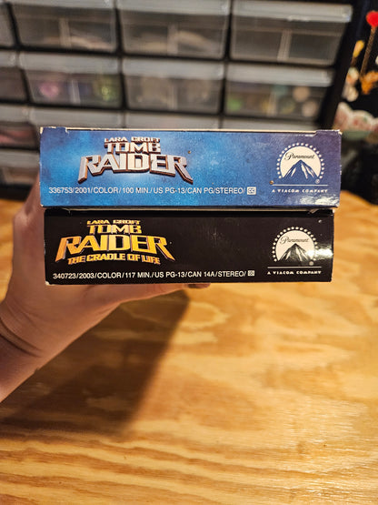 Lara Croft: Tomb Raider and Tomb Raider: The Cradle of Life VHS set