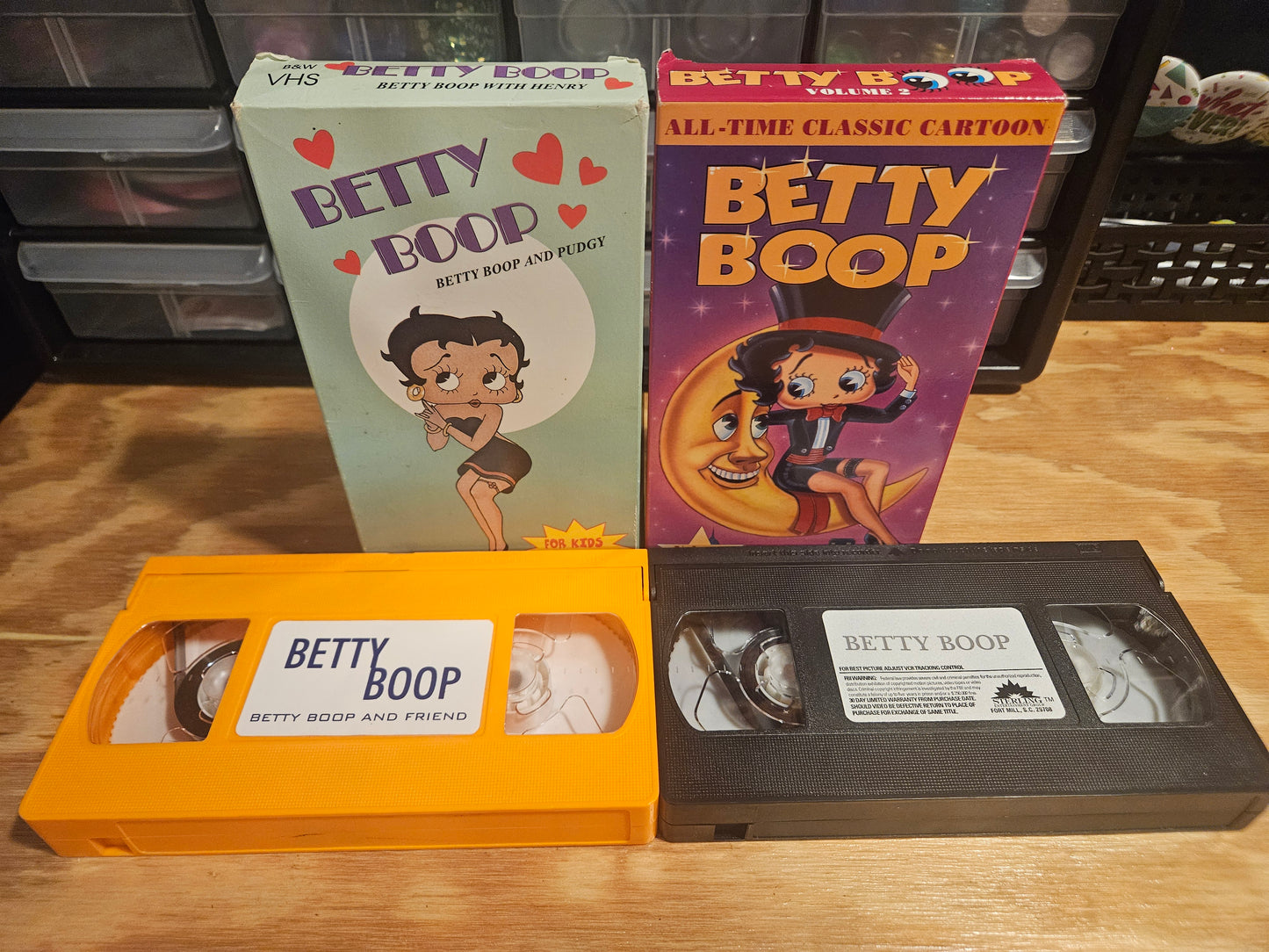 Betty Boop VHS Set of 2: Betty Boop and Pudgy + Betty Boop Vol 2