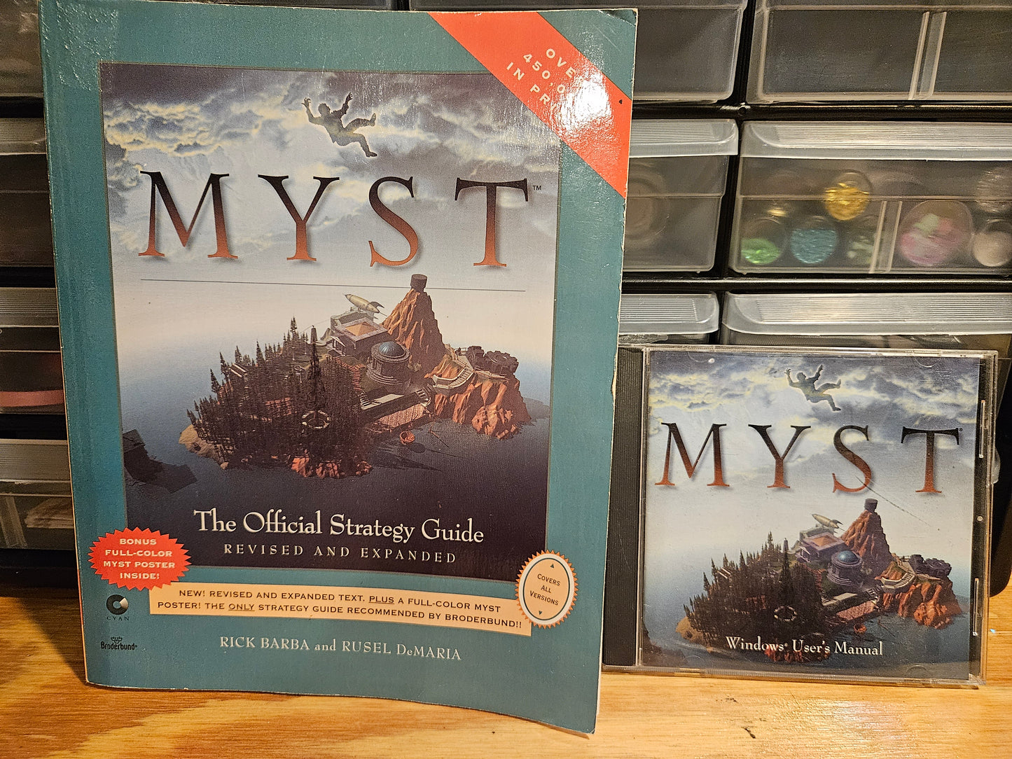 Myst + Myst 3 Exile Vintage CD-ROM Games With Manuals & Strategy Guide Books