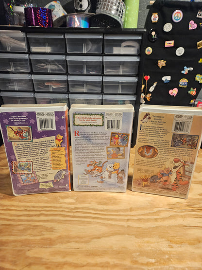 Winnie the Pooh VHS Set - Sing a Song with Tigger (NEW SEALED), A Very Merry Pooh Year (NEW SEALED), The Tigger Movie
