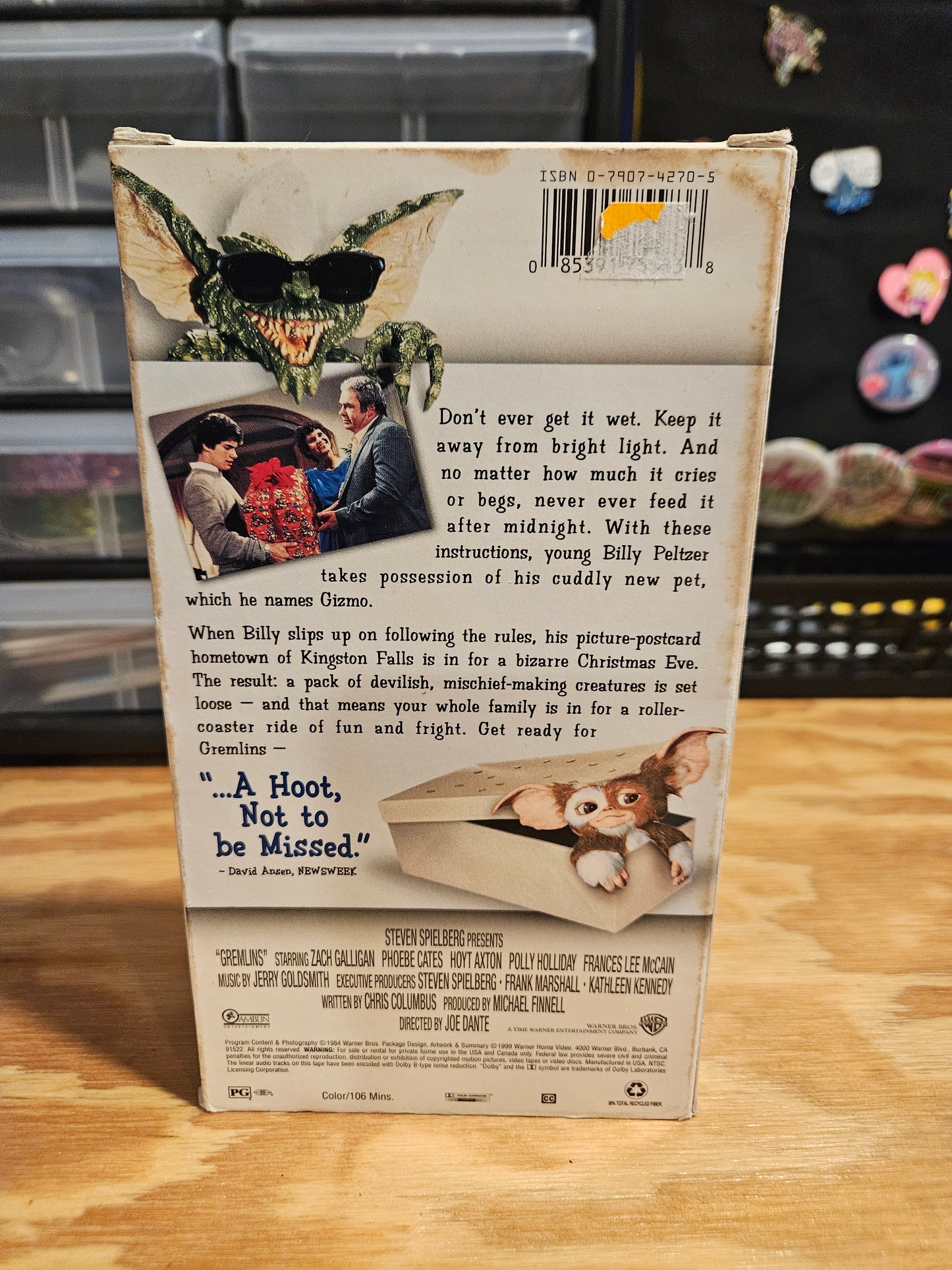 Gremlins VHS, Christmas/Horror Cult Classic, Warner Brothers
