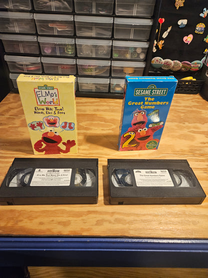 Elmo Sesame Street VHS Set - Grouchland, Great Numbers Game, Elmo's World, Elmocize, Elmopalooza
