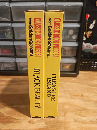 Golden Grahams Classic Book Videos - Treasure Island and Black Beauty VHS set