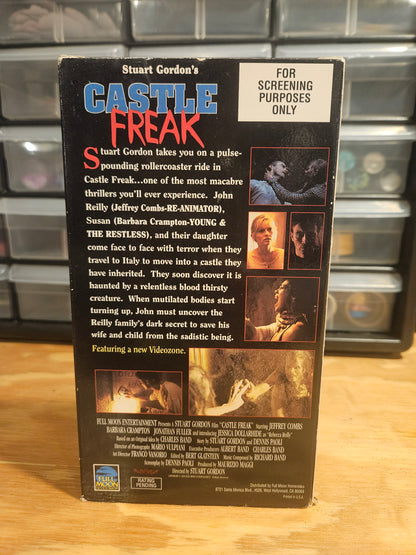 Castle Freak VHS, SCREENER/PROMO TAPE! Full Moon Entertainment. Rare Tape!