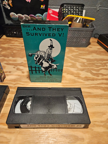 Rodeo Boopers 1, 5, 6 & 7, + And They Survived V, + Rodeo Smashes and Crashes VHS Lot