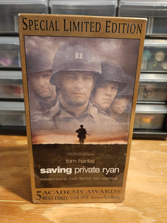 Saving Private Ryan VHS 2 tape set, special limited edition, SEALED Steven Spielberg, Tom Hanks, Matt Damon, War