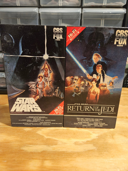 Star Wars and Return of the Jedi VHS, CBS FOX, Red Label