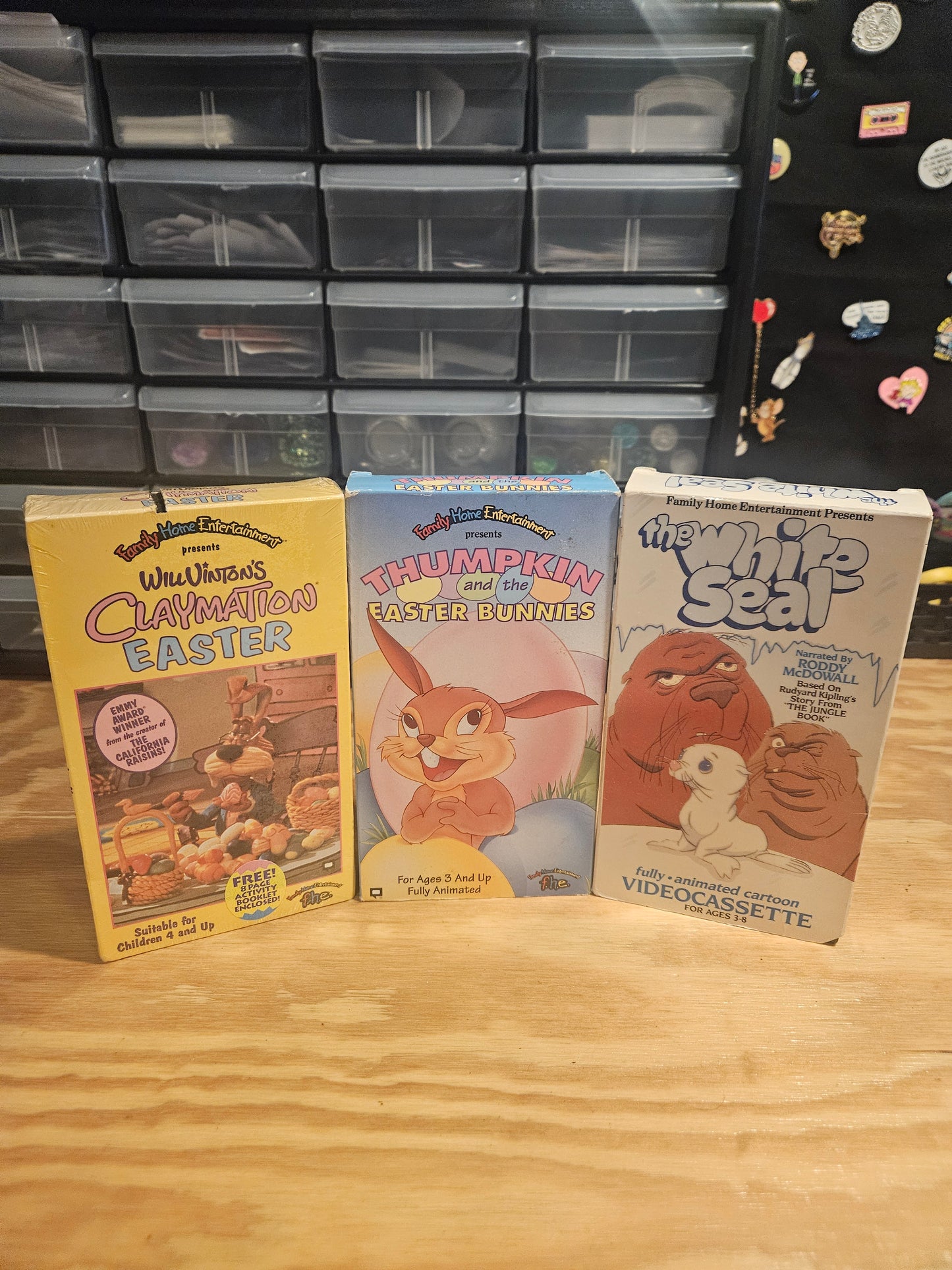 F.H.E, Family Home Entertainment VHS Set - Will Vinton's Claymation Easter (NEW/SEALED), Thumpkin and the Easter Bunnies, The White Seal