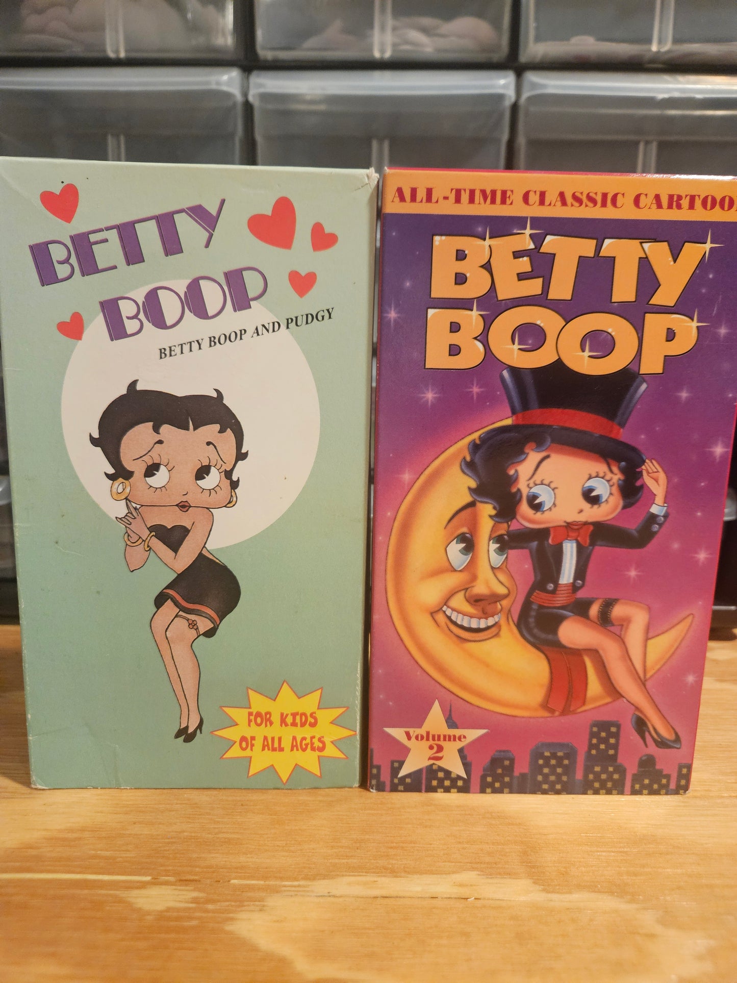 Betty Boop VHS Set of 2: Betty Boop and Pudgy + Betty Boop Vol 2