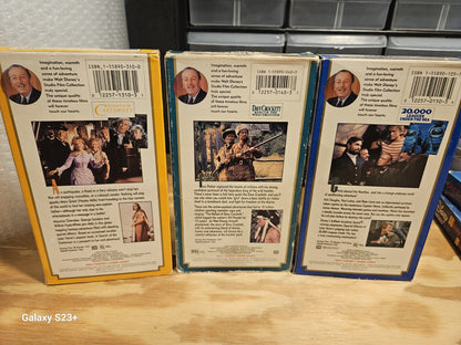 Walt Disney's Studio Film Collection VHS Lot Castaways, Davy Crockett, Leagues 