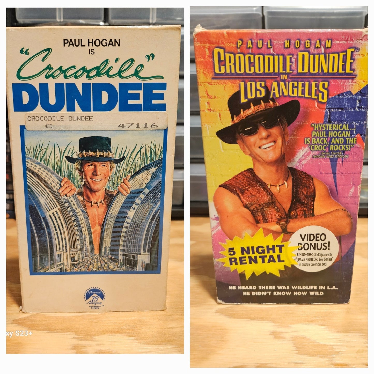 Crocodile Dundee & Crocodile Dundee in Los Angeles VHS Set Paul Hogan, Paramount