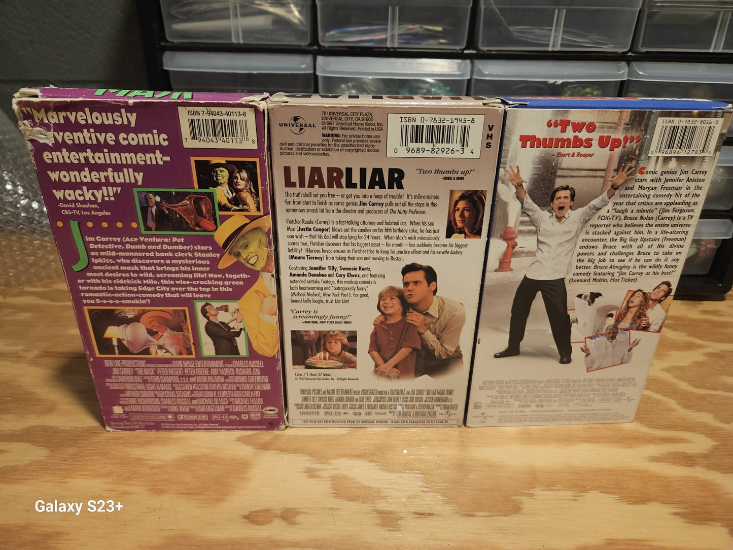 Jim Carey VHS Lot Mask, Liar Liar, Bruce, Ace Ventura, Grinch New Line Universal