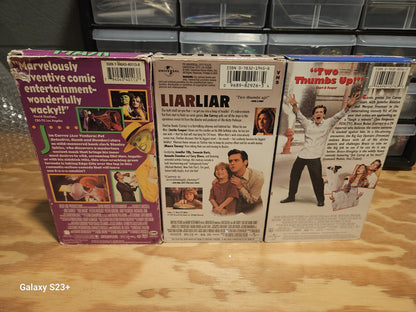 Jim Carey VHS Lot Mask, Liar Liar, Bruce, Ace Ventura, Grinch New Line Universal
