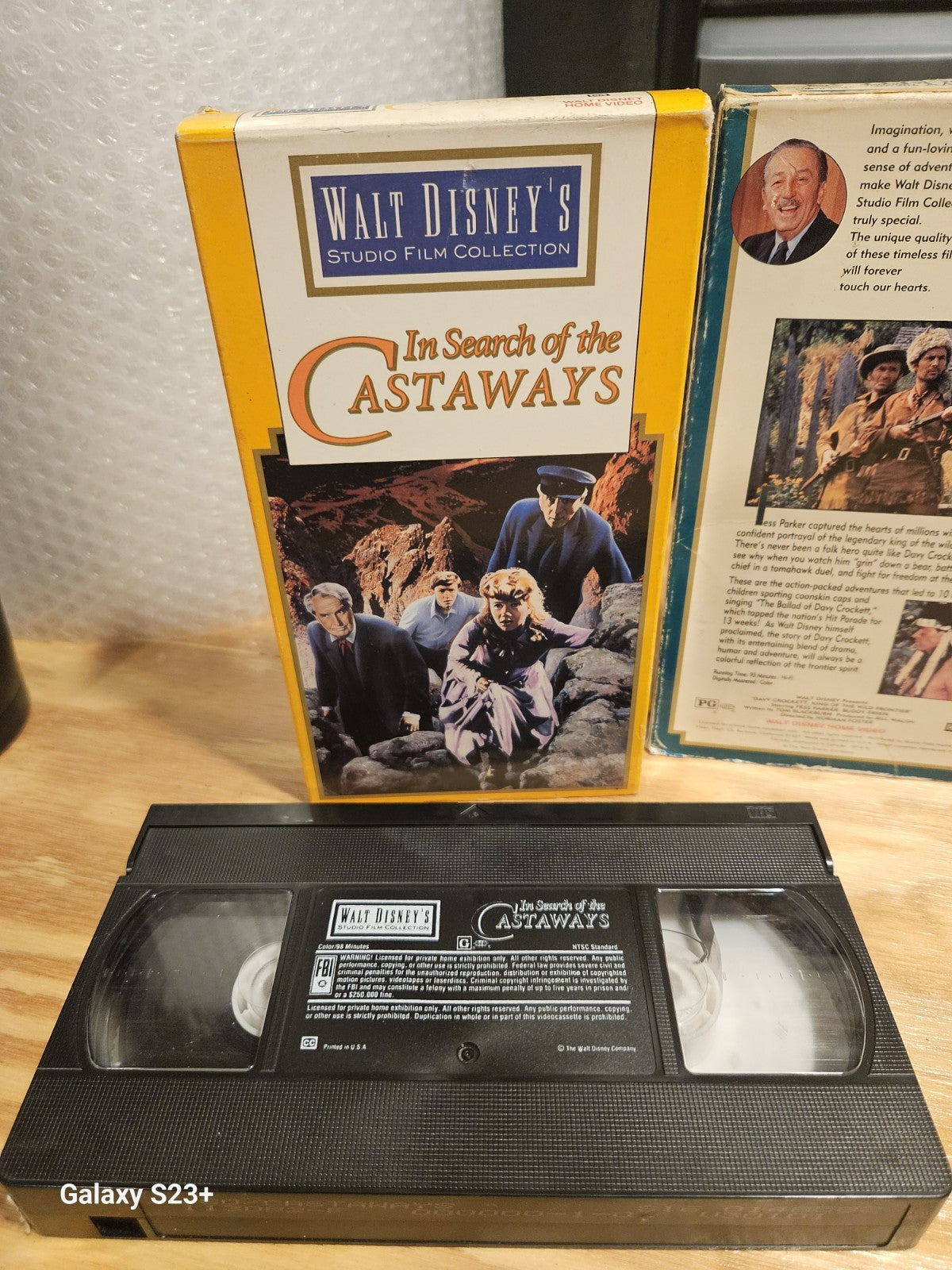 Walt Disney's Studio Film Collection VHS Lot Castaways, Davy Crockett, Leagues 