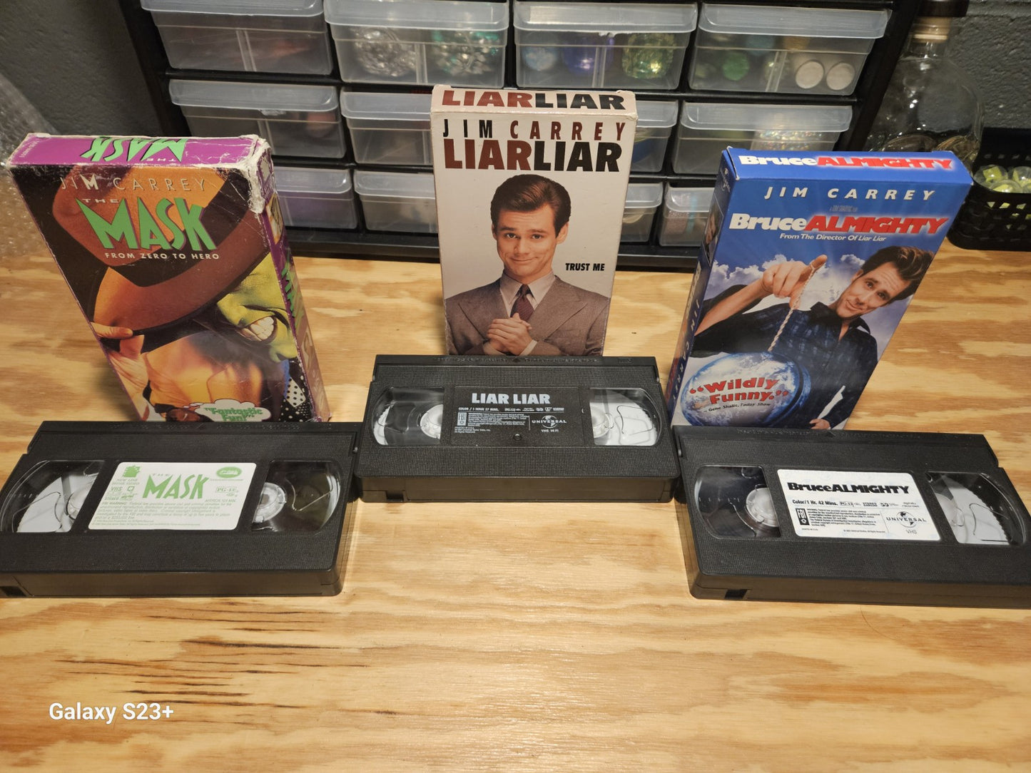 Jim Carey VHS Lot Mask, Liar Liar, Bruce, Ace Ventura, Grinch New Line Universal