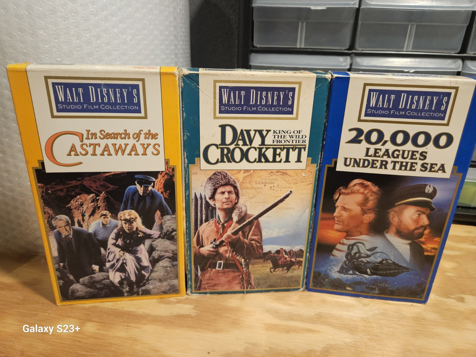 Walt Disney's Studio Film Collection VHS Lot Castaways, Davy Crockett, Leagues 