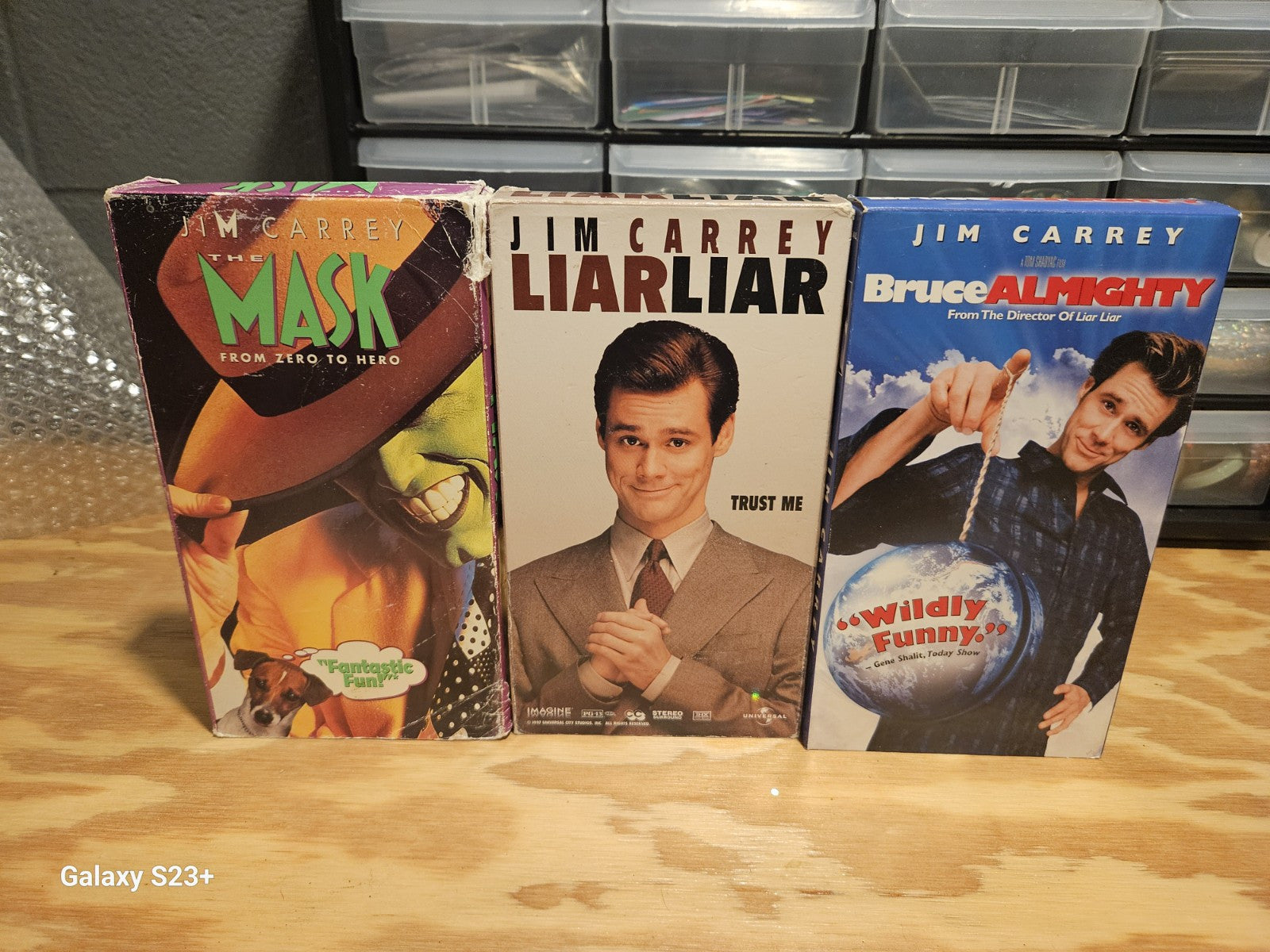 Jim Carey VHS Lot Mask, Liar Liar, Bruce, Ace Ventura, Grinch New Line Universal